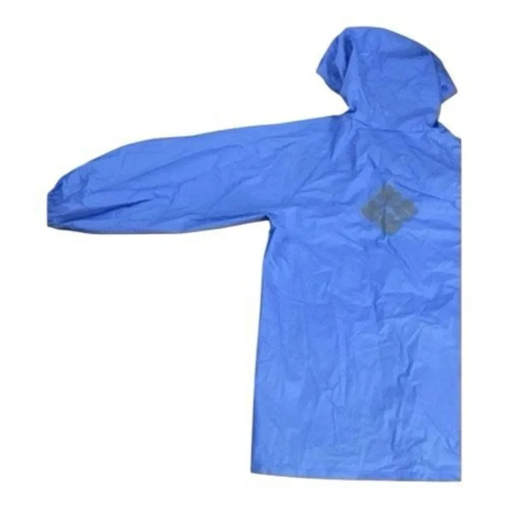 Columbia Youth Rain Jacket Size M Youth Blue Hooded Waterproof Zipper Front